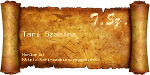 Tari Szabina névjegykártya