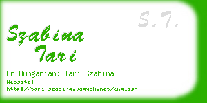 szabina tari business card